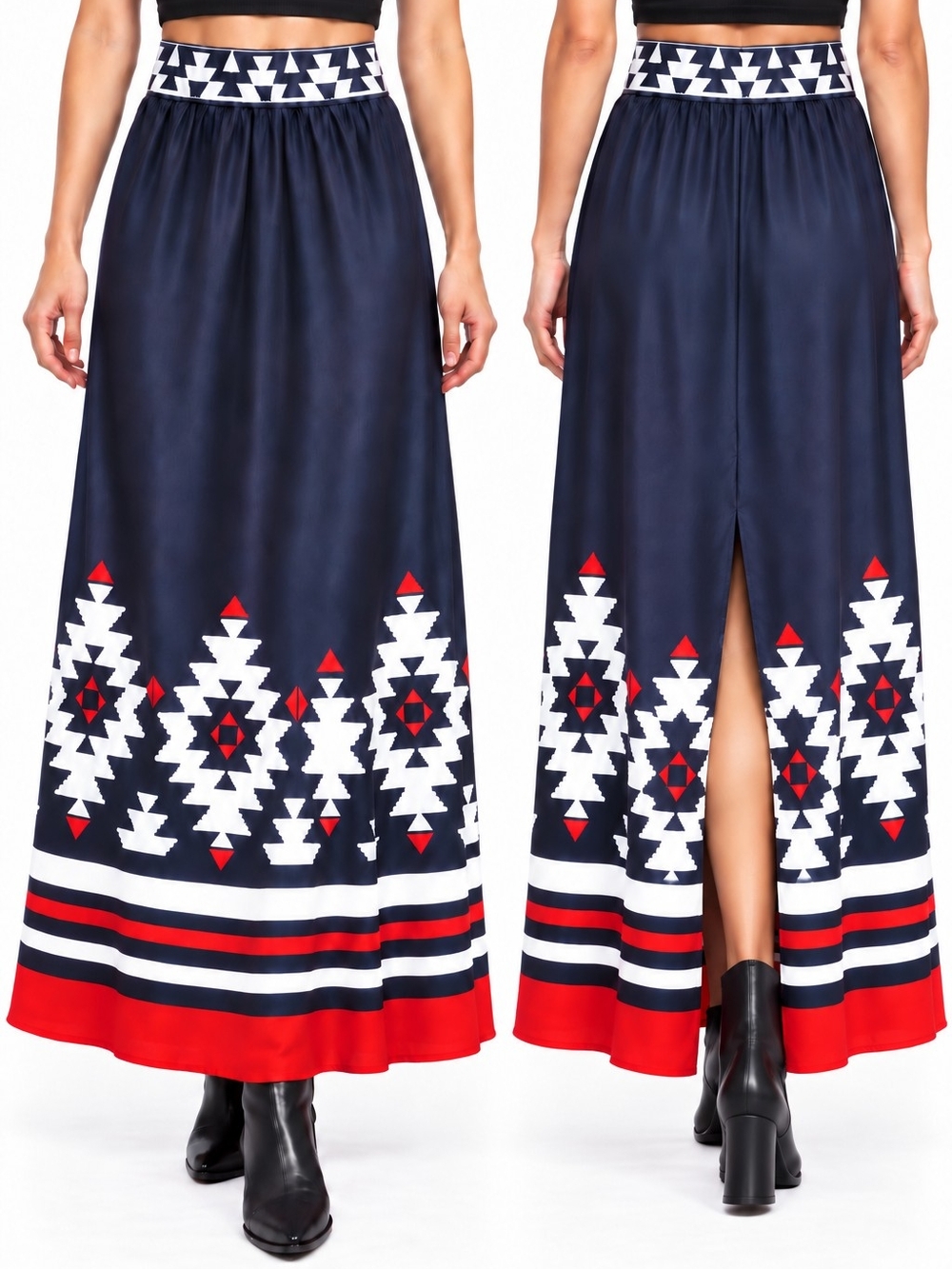 Calypso St. Barth Silk Southwestern Boho Maxi Skirt Size Small Aztec boho chic